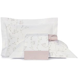 Jogo de Cama Altenburg Botanique 200 Fios 4 Peças King Rosa