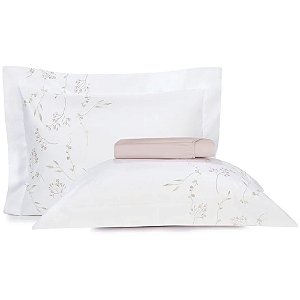 Jogo de Cama Altenburg Botanique 200 Fios 3 Peças Queen Rosa