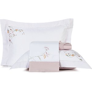 Jogo de Cama Altenburg Rosen 300 Fios 4 Peças Queen Branco