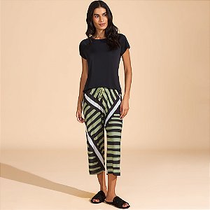 Pijama Recco Capri de Supermicro Ve27 Preto Feminino