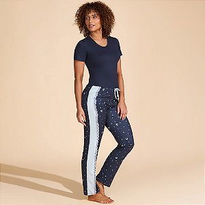 Pijama Baunilha Viscose Ve27 Marinho Feminino
