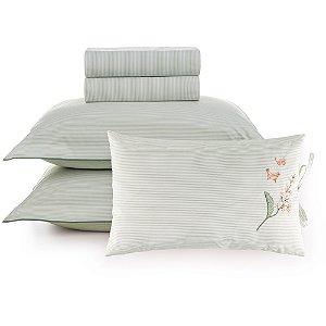 Jogo de Cama Karsten Jade 200 Fios 5 Peças Casal Branco