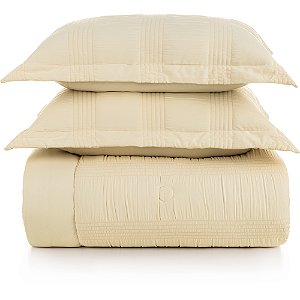 Jogo de Colcha Karsten Sabina Jacquard 3 Peças Queen Bege