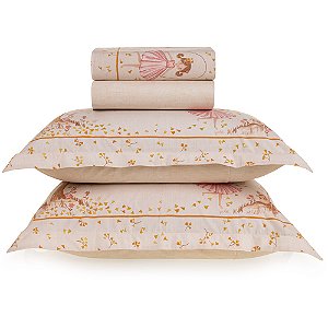 Jogo de Cama Karsten Celina 200 Fios 4 Peças Casal Rosa