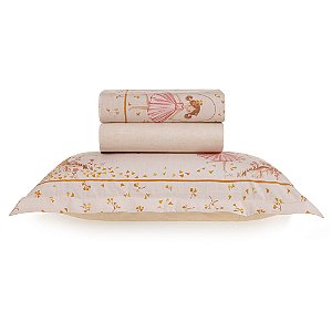 Jogo de Cama Karsten Celina 200 Fios 3 Peças Solteiro Rosa