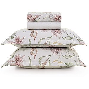 Jogo de Cama Karsten Estela 200 Fios 4 Peças Queen Branco