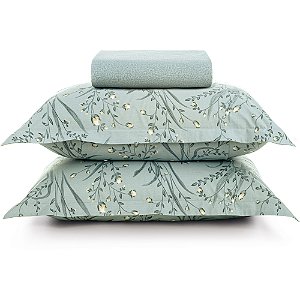 Jogo de Cama Karsten Ayla 200 Fios 3 Peças King Verde