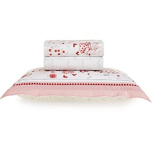 Jogo de Cama Karsten Lili 200 Fios 3 Peças Solteiro Branco