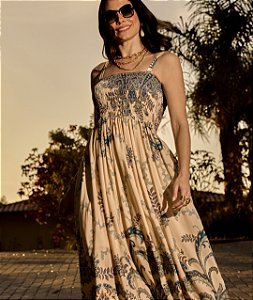 Vestido de viscose  longo estampado