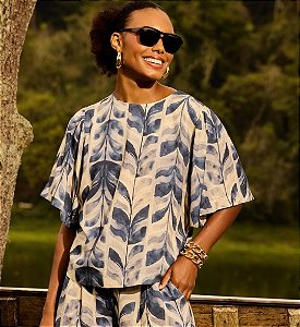 Blusa de viscose estampado