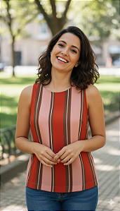 Blusa de viscose premium listrada