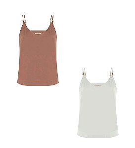 Blusa de viscose de alças