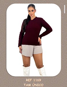 Blusa de tricot de tranças