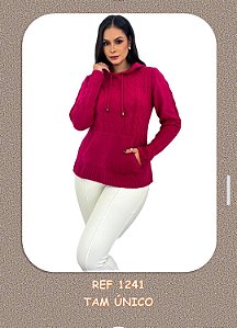Blusa mousse com capuz