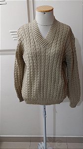 Blusa de tricot de tranças