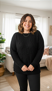 Blusa mousse trabalhado