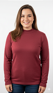 Blusa malha suede básica m/l vermelho