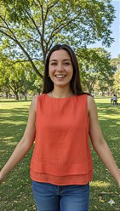 Blusa de linho misto cavada