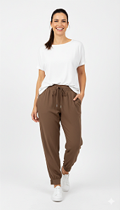 Calça saruel de viscose forrada