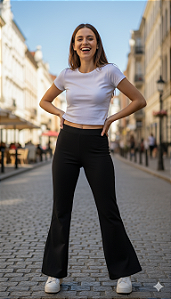 Calça de viscolycra flare Tokio