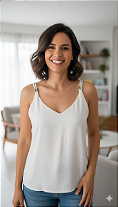 Blusa de alças de viscose
