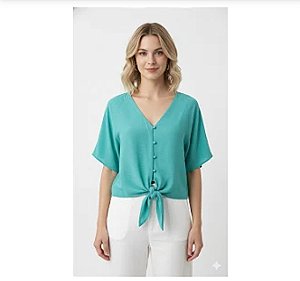 Blusa de viscose com amarração