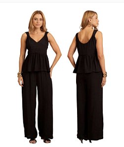 Calça pantalona de viscose