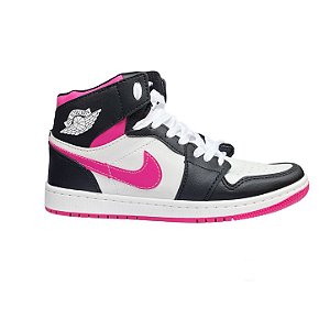 Tênis Nike Air Jordan One Preto - Rosa Pink