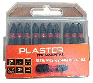 BIT'S LINHA PREMIUM PLASTER COM IMÃ 25MM (JG C/ 20 PÇS)