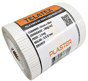 TELA FIBRA DE VIDRO BASE COAT TELATEX PLASTER 20CM X 50M