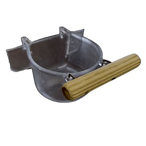 Comedouro Papagaio Cristal com Gancho e Poleiro
