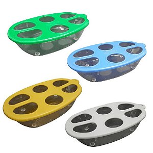Comedouro 6 Furos Grande - Diversas Cores - Plastpet