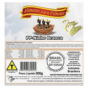 Papinha Protein Pássaros - Para Filhotes - PP Ninho Branca - 150g - 300g e 1kg
