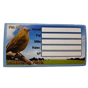Plaqueta de Identificação - Canário da Terra