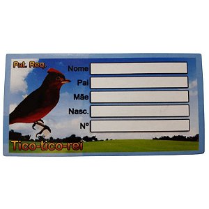 Plaqueta de Identificação - Tico-Tico Rei