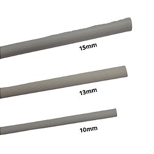 Poleiro Plástico Frisado Branco - 33cm – 3 Unidades - Medidas 10mm - 13mm - 15mm