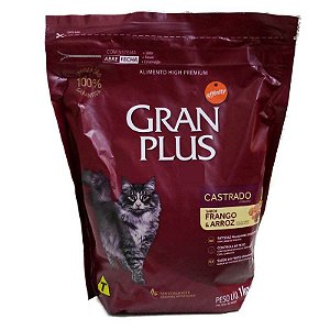 Ração GranPlus Gatos Adultos Castrados Frango e Arroz 1kg