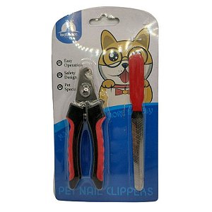 Alicate Cortador Médio de Unhas com Lixa - Vermelho