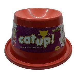 Comedouro Funcional Cat Up 230ml - Vermelho