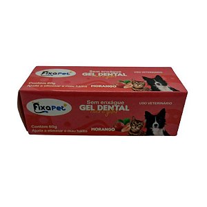 Gel Dental Sem Enxágue 60g Fixa Pet - Morango