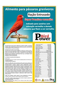 Extrusada Power Bird Canarios Vermelha 5 kgs