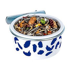 Comedouro Bico Torto Com Suporte N2 400ml Azul