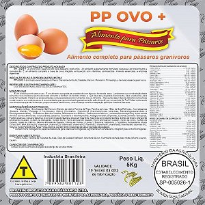 Farinhada PP Ovo Mais 5kg | Prontein Pássaros