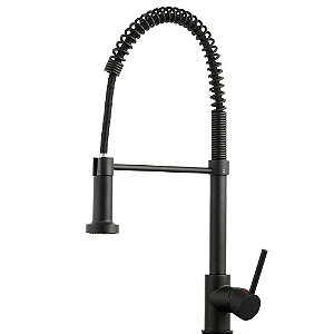 TORNEIRA COZINHA GOURMET FLEXÍVEL MISTURADOR MONOCOMANDO PRETO FOSCO