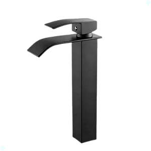 TORNEIRA BANHEIRO LAVABO MONOCOMANDO MISTURADOR CASCATA BICA ALTA PRETO BLACK FOSCO