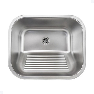 TANQUE LAVANDERIA  AÇO INOX ESCOVADO 55X45 COM VÁLVULA