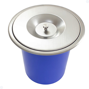 LIXEIRA DE EMBUTIR REDONDA PIA COZINHA AÇO ESCOVADO 5 LITROS INOX