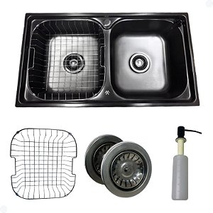 CUBA GOURMET DUPLA COZINHA AÇO INOX COM ACESSORIOS PRETO