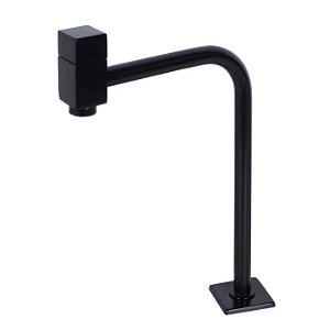 TORNEIRA PARA BANHEIRO LINK QUADRADA BICA ALTA PRETA 90º