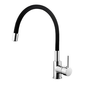 TORNEIRA GOURMET COZINHA MISTURADOR MONOCOMANDO FLEXIVEL PRETA